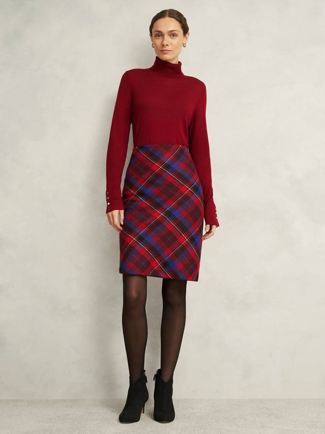 

Юбка Daphne Tartan из чистой шерсти Hobbs, Red/Multi