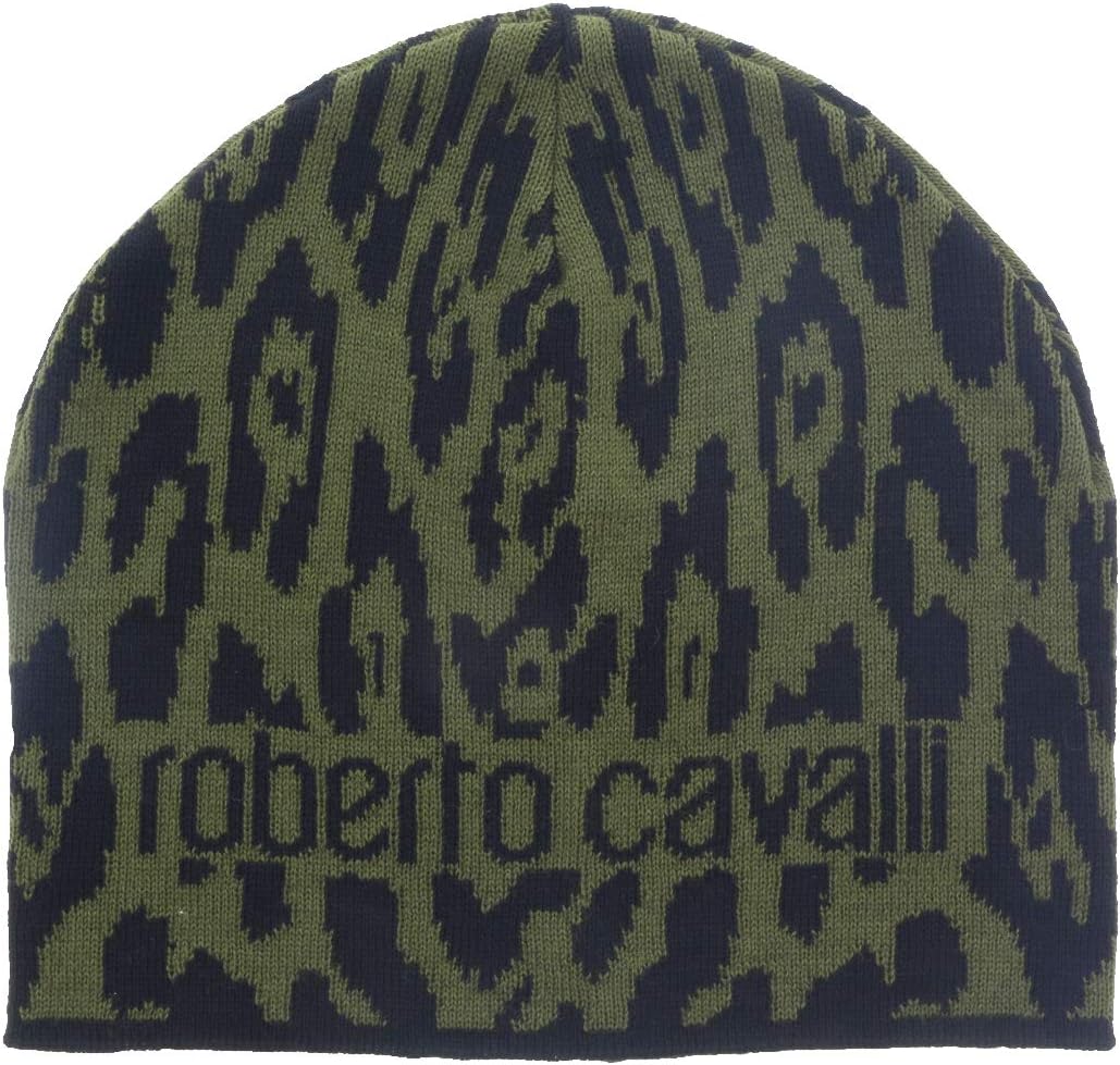 

Шапка ROBERTO CAVALLI mens Army, Black/Military Green