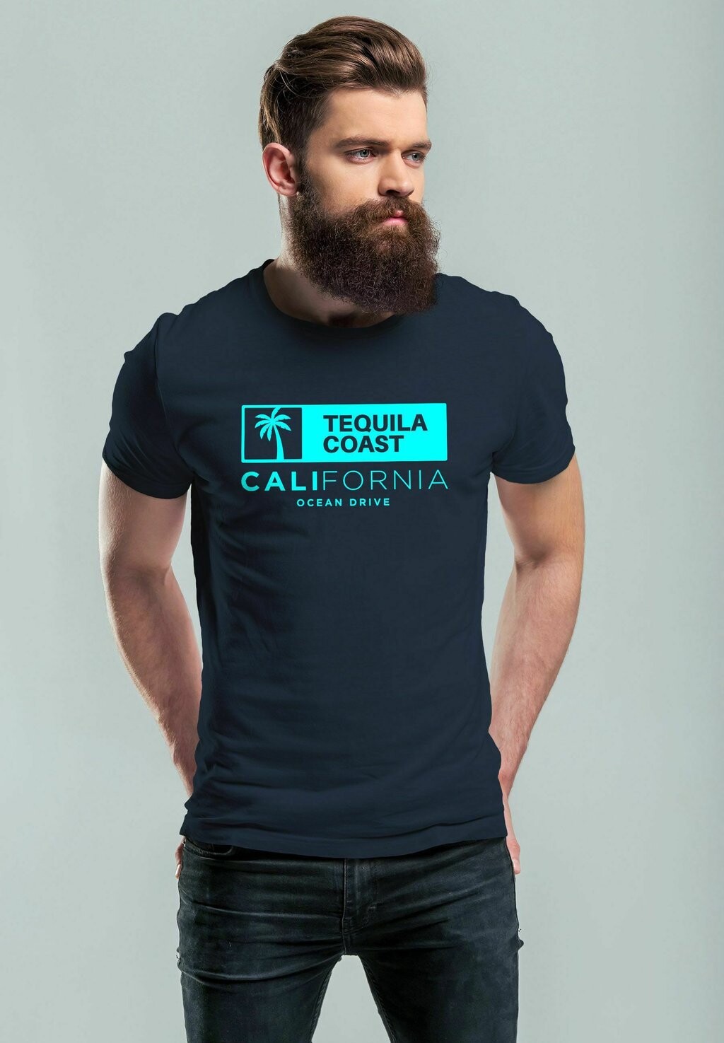 

Футболка с принтом CALIFORNIA OCEAN DRIVE KALIFORNIEN PAL Neverless, цвет navy