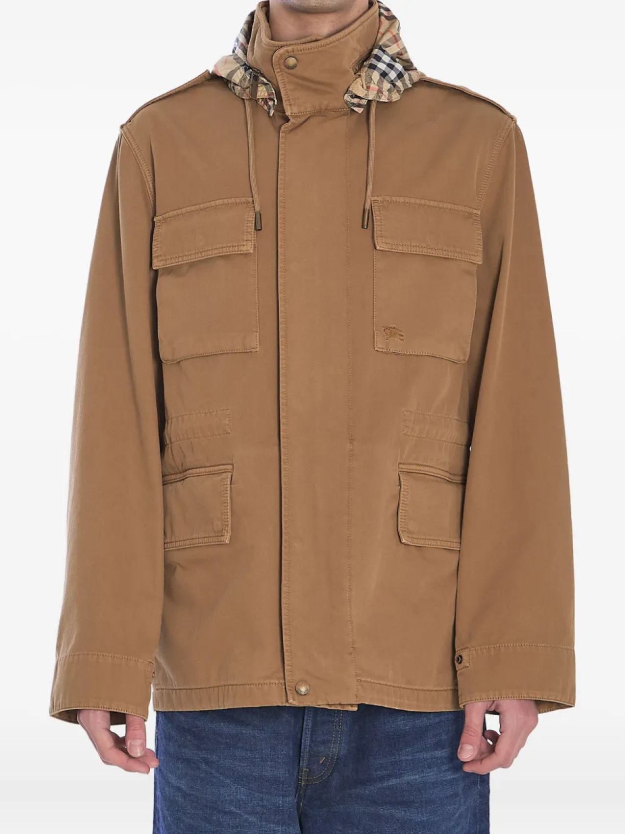 

Куртка из хлопкового твила Burberry, коричневый