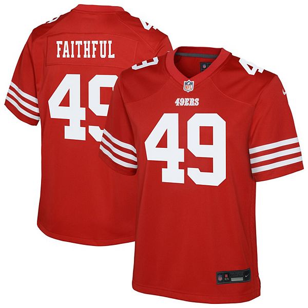 Молодежная игровая футболка команды San Francisco 49ers scarlet Nike — фото 2