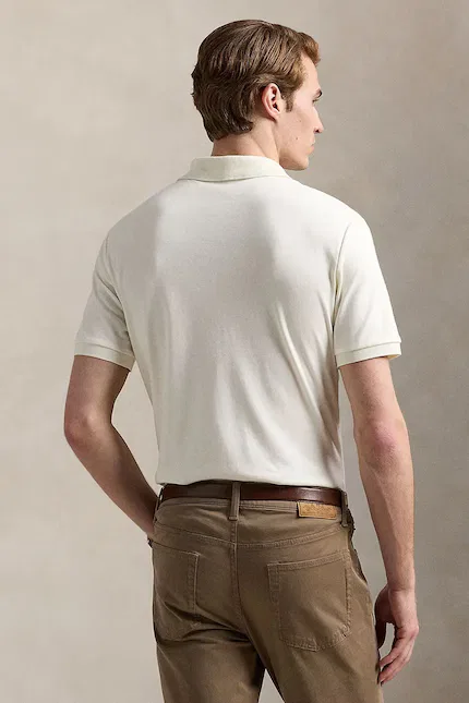 Поло бежевое slim fit Polo Ralph Lauren — фото 2