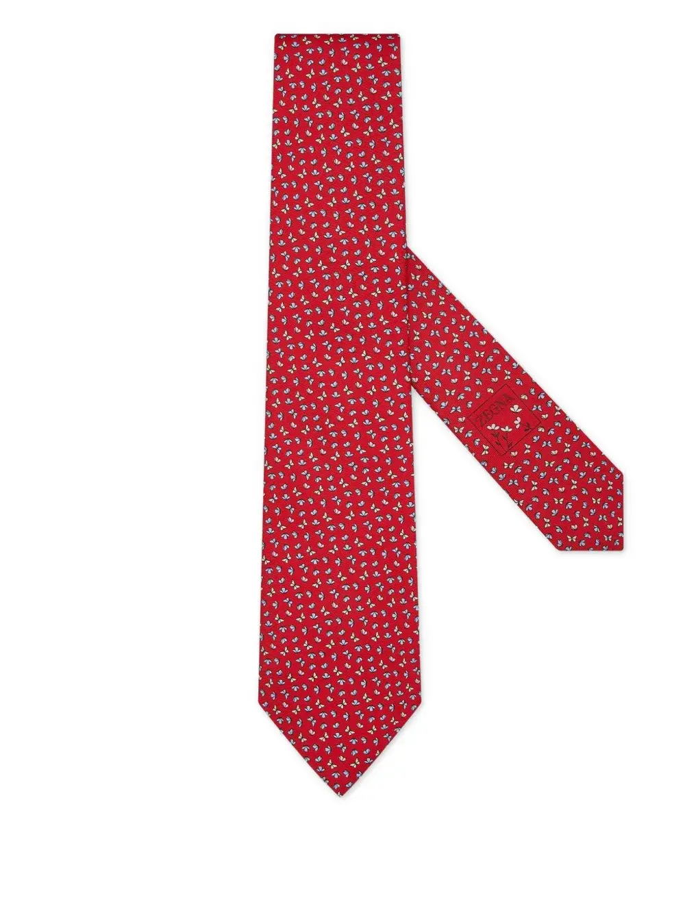 

Шелковый галстук с принтом бабочек Zegna, красный