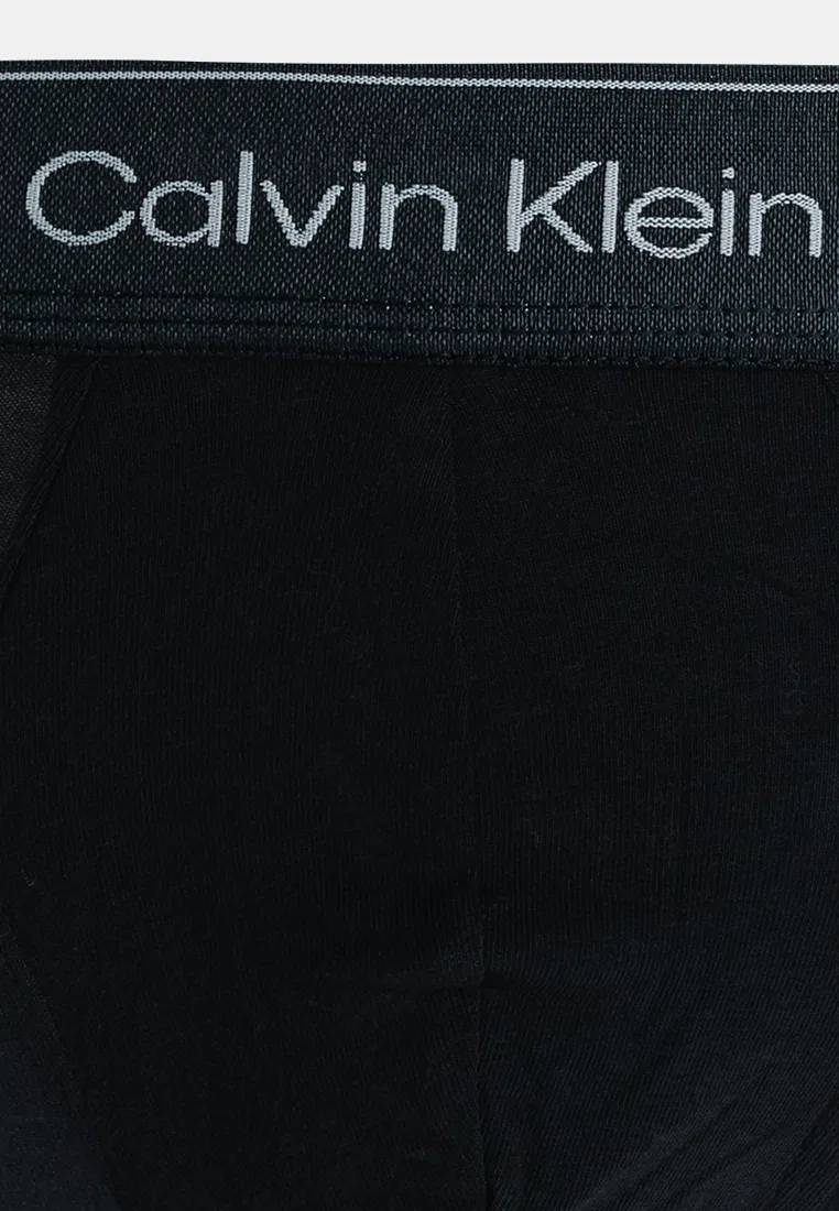 Трусы, хлопок с эластаном, металлик, набор 3 шт., Icon Calvin Klein, черный — фото 4