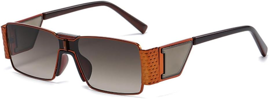 

Солнцезащитные очки в стиле ретро-стимпанк прямоугольной формы для женщин, градиентные линзы, защита от УФ-излучения UV400; солнцезащитные очки в стиле панк для мужчин LANGSER, Orange Tea Gradient