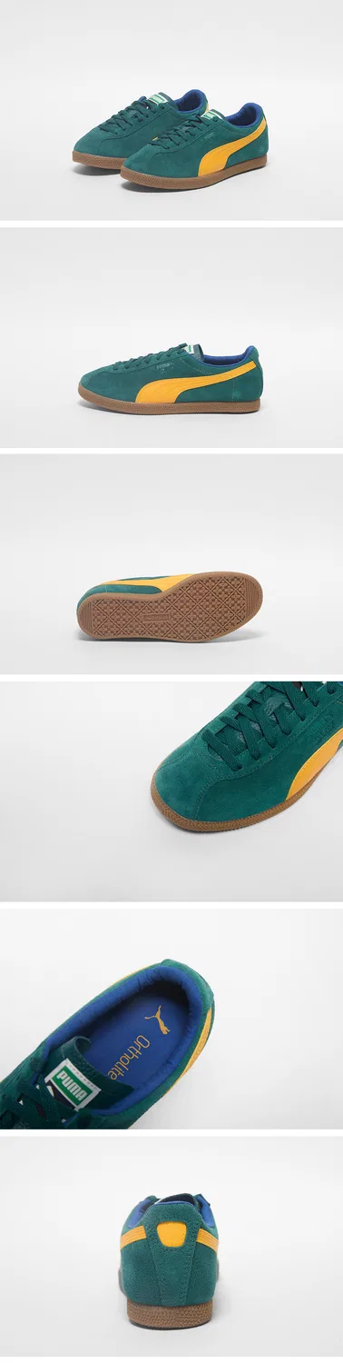 Мужские кроссовки Brazil Leather тёмно-миртовые от Puma — фото 2