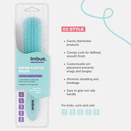 Щеточка Imbue Defining Brush для сушки феном для распутывания волос, зеленая — фото 3