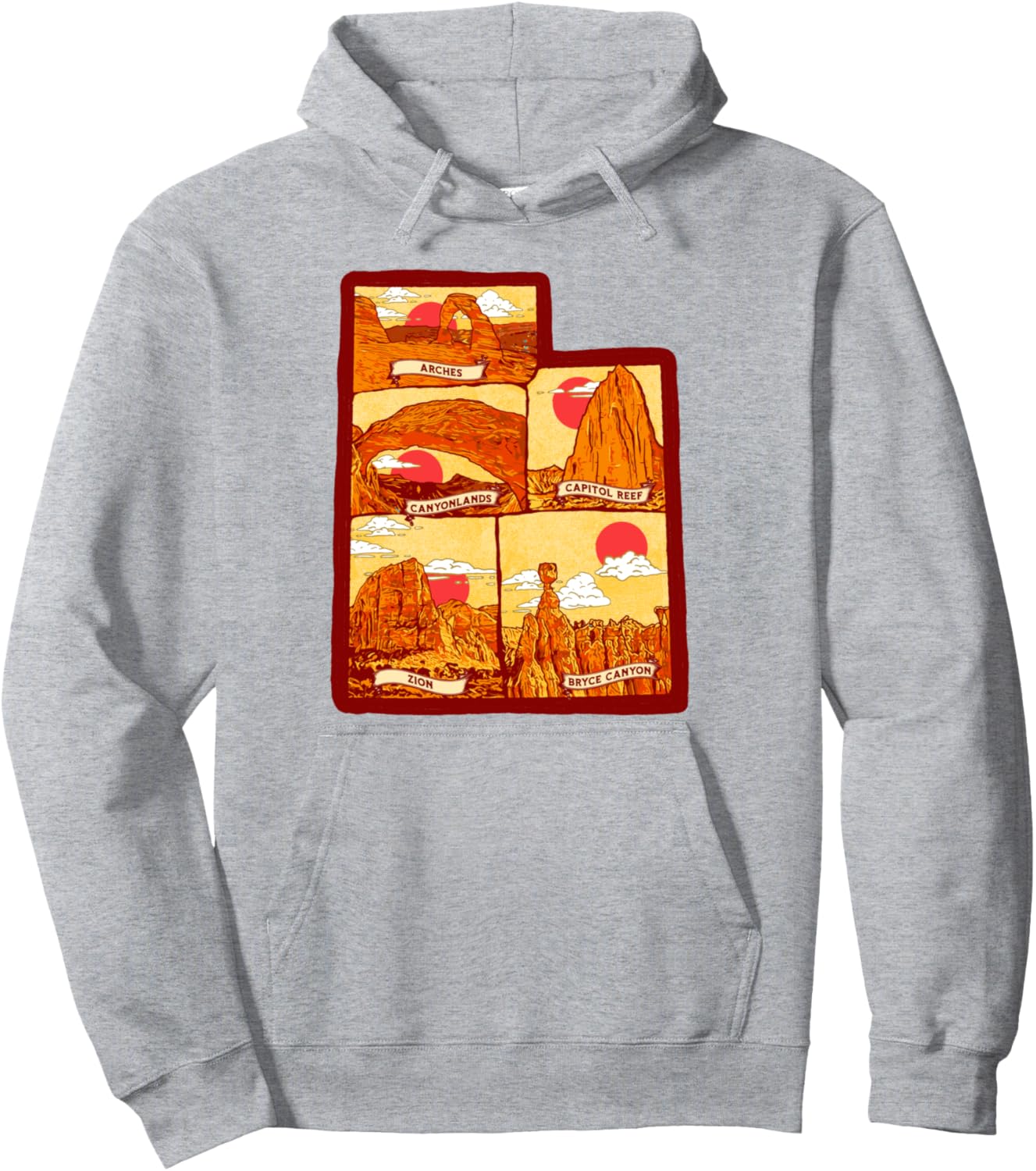 

Штат Юта, пять национальных парков, арки, Зайон, Капитолий, толстовка Bryce Hoodie Symbiosis Supply Co., серый