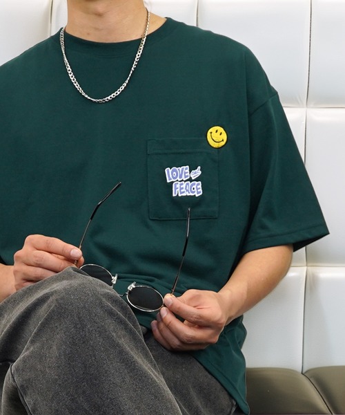 

Футболка с коротким рукавом, широкая, с вышивкой логотипа, круга и сердца L'atelier, зеленый