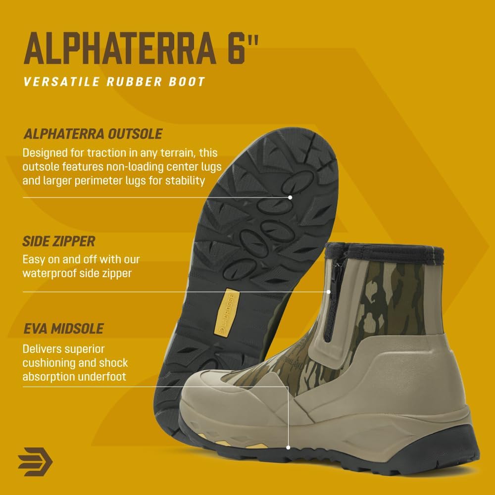 Водонепроницаемые походные ботинки LaCrosse AlphaTerra 6 для мужчин с молнией - подошва Alphaterra, активная посадка, промежуточная подошва EVA, боковая молния, 10 Camo — фото 3