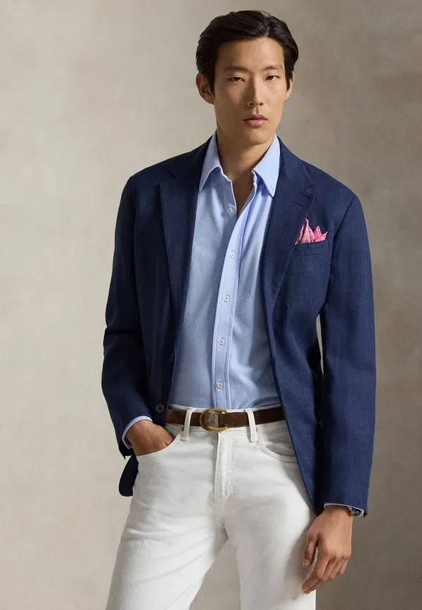 Футболка Polo Ralph Lauren Featherweight Mesh, цвет галька голубой — фото 4