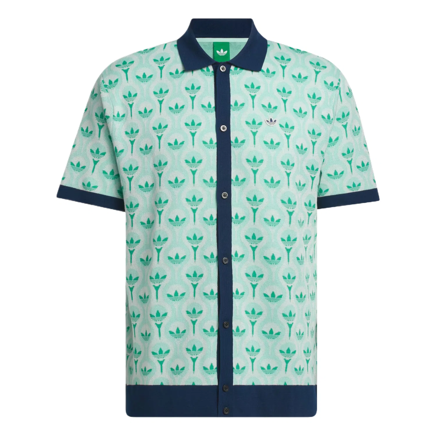 Поло мужское Adidas Originals, White/Mint Green/Playground Green