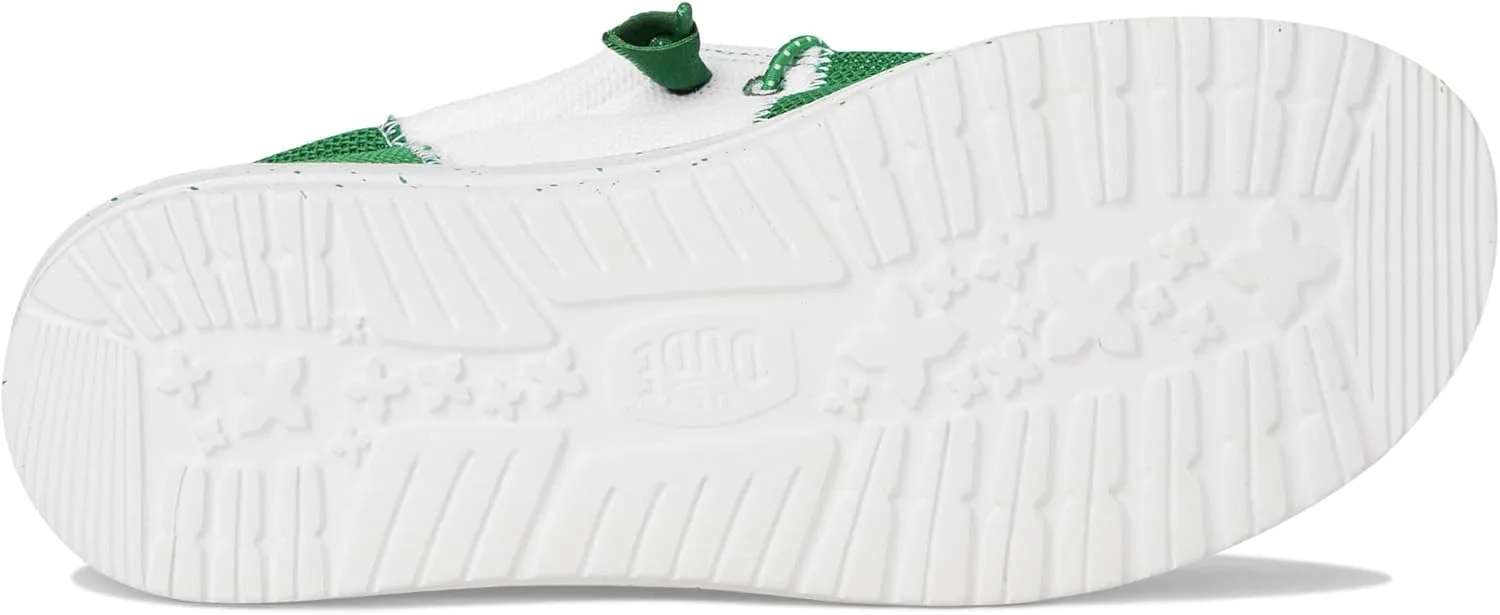 Мужские лоферы HEYDUDE Wally Tri Varsity из сетчатой ткани, белый/зеленый — фото 3