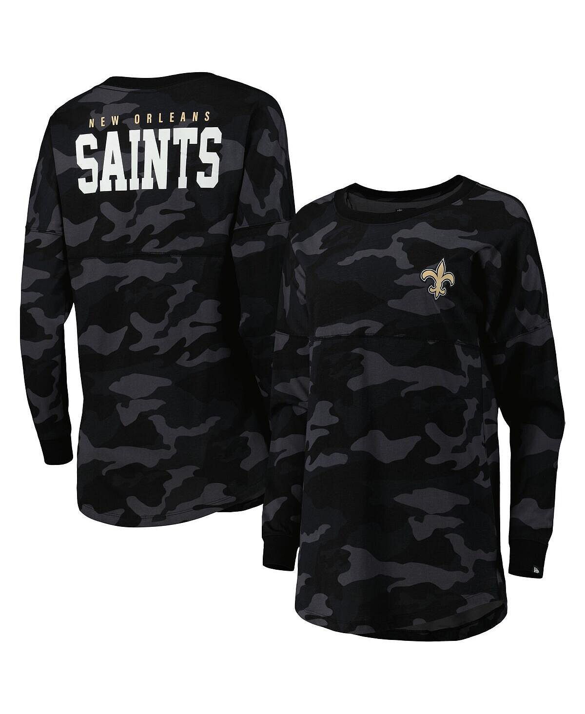 

Женская черная футболка New Orleans Saints Camo с длинным рукавом New Era, черный