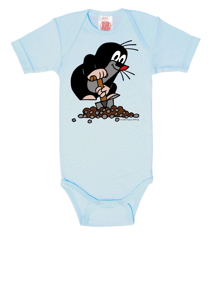 

Logoshirt Детский боди "Маленький крот" - принт светло-голубого цвета