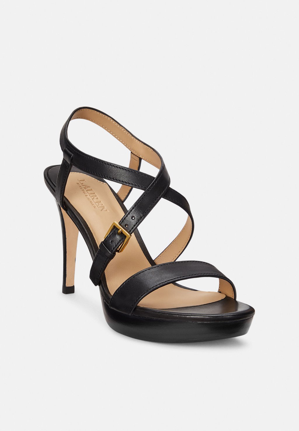 

Босоножки на платформе KERRI BURNISHED LEATHER SANDAL Ralph Lauren, черный