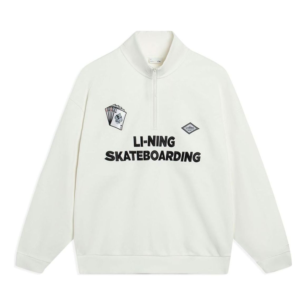 

Спортивная толстовка Li-Ning Skateboarding Graphic Half Zip Sweatshirt 'Creamy White' AWDT225-2, белый