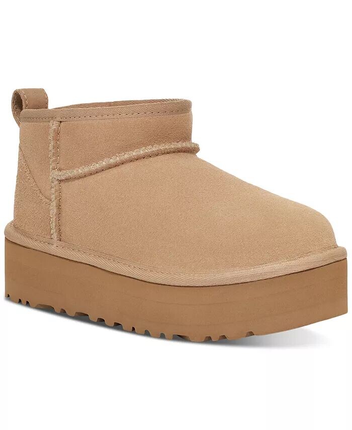 

Детские классические ультра мини-ботинки на платформе UGG®, коричневый/бежевый