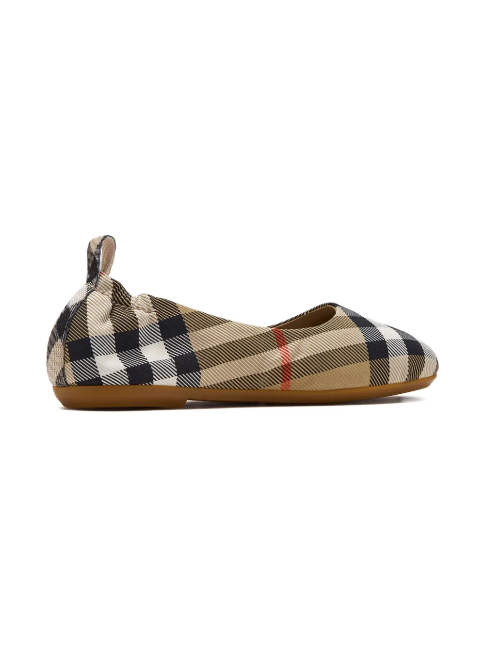 Балетки в винтажную клетку BURBERRY KIDS, нейтральный — фото 2