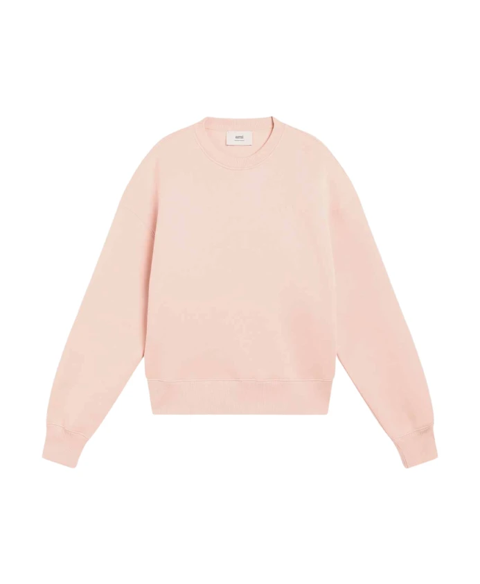 

Розовый пуловер с круглым вырезом из фетра Ami Paris, розовый