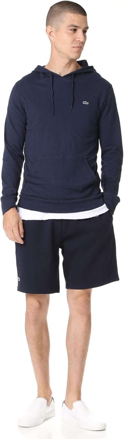 Lacoste мужские спортивные теннисные флисовые шорты, Navy Blue — фото 4