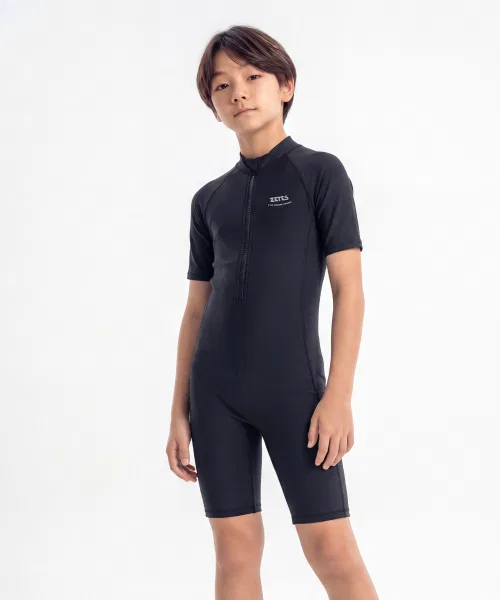 Детский купальник Splash Deep Black на молнии, с короткими рукавами, состоящий из 5 частей, для выживания в воде, артикул B1O664
