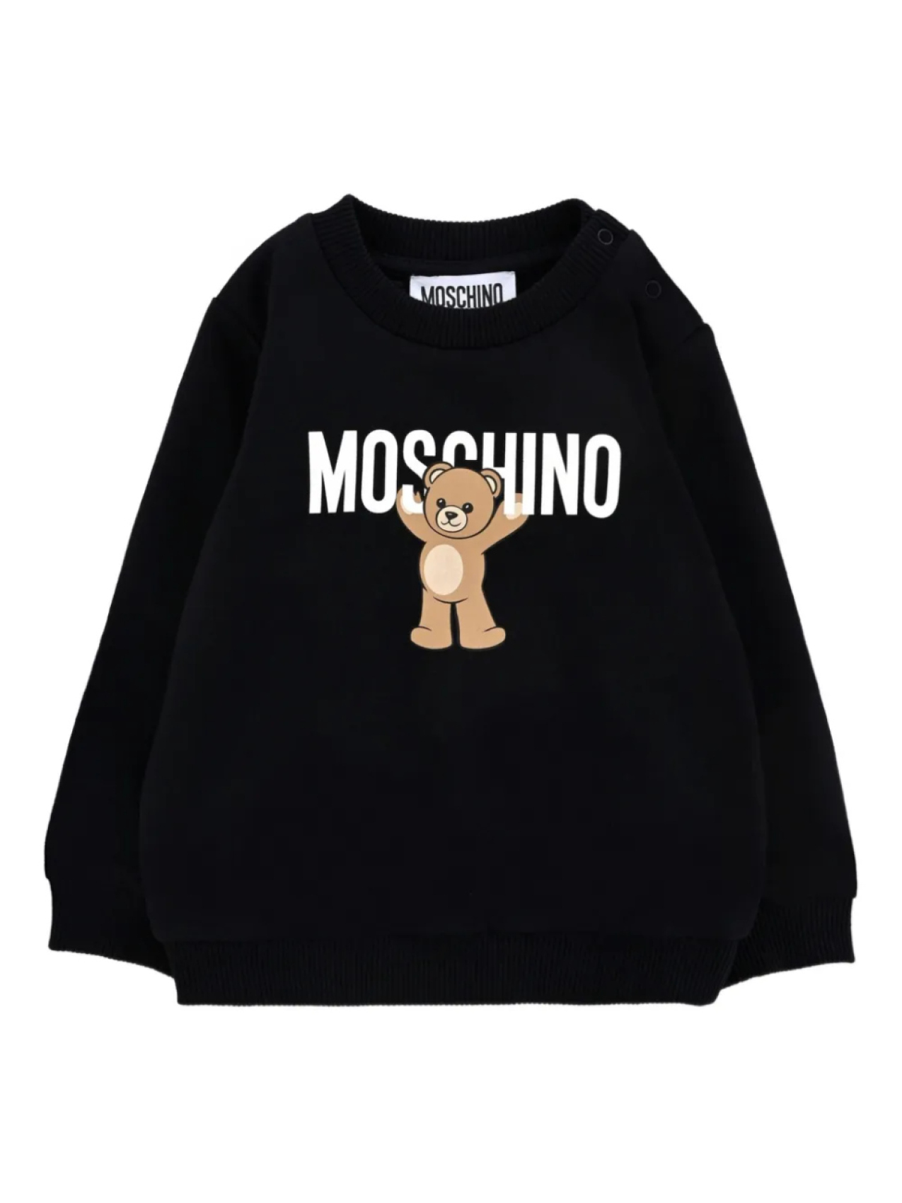 

Толстовка Moschino Kids с круглым вырезом и принтом медведя, черный
