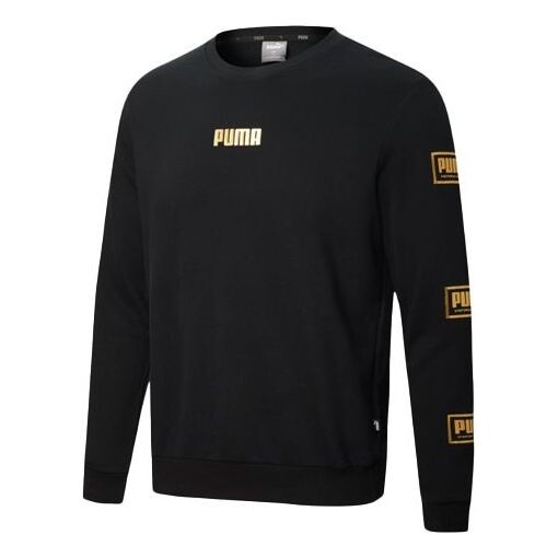 

Свитер holiday pack crewneck sweatshirt 'black yellow white' Puma, черный