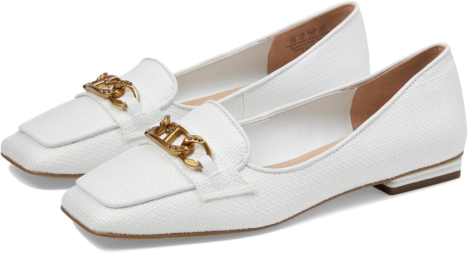 

Лоферы Franco Sarto Tiari Slip-On Square Toe Loafers, цвет White Woven Fabric