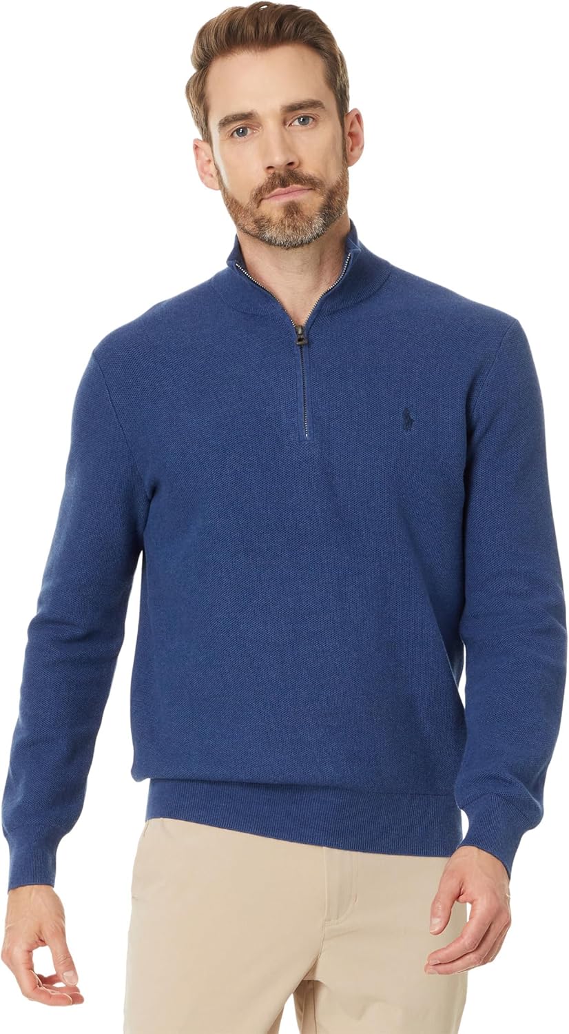 

Толстовка POLO RALPH LAUREN Men's Mesh-Knit Cotton 1/4 Zip Sweater, Rustic Navy Heather