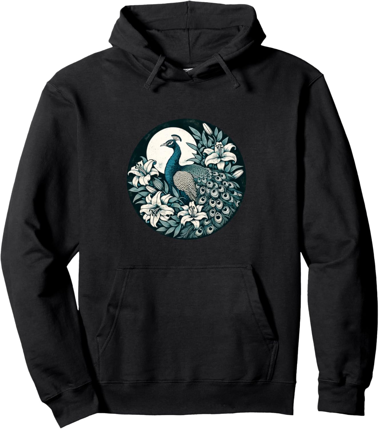 

Худи с рисунком лилий и павлинов, черное Peacock Snugg, Черный, Худи с рисунком лилий и павлинов, черное Peacock Snugg