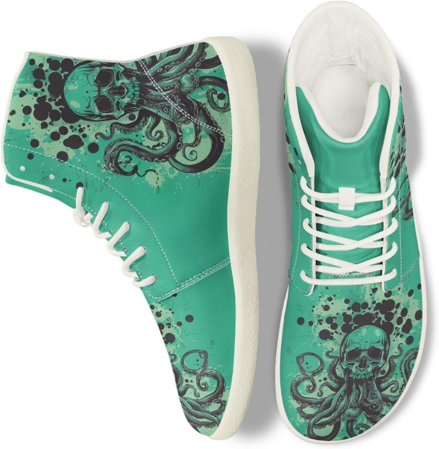 

Женские и мужские кроссовки с черепом, беговые, слипоны, рабочие, высокие, для ходьбы, тенниса, спортивные Ecaestolph, зеленый