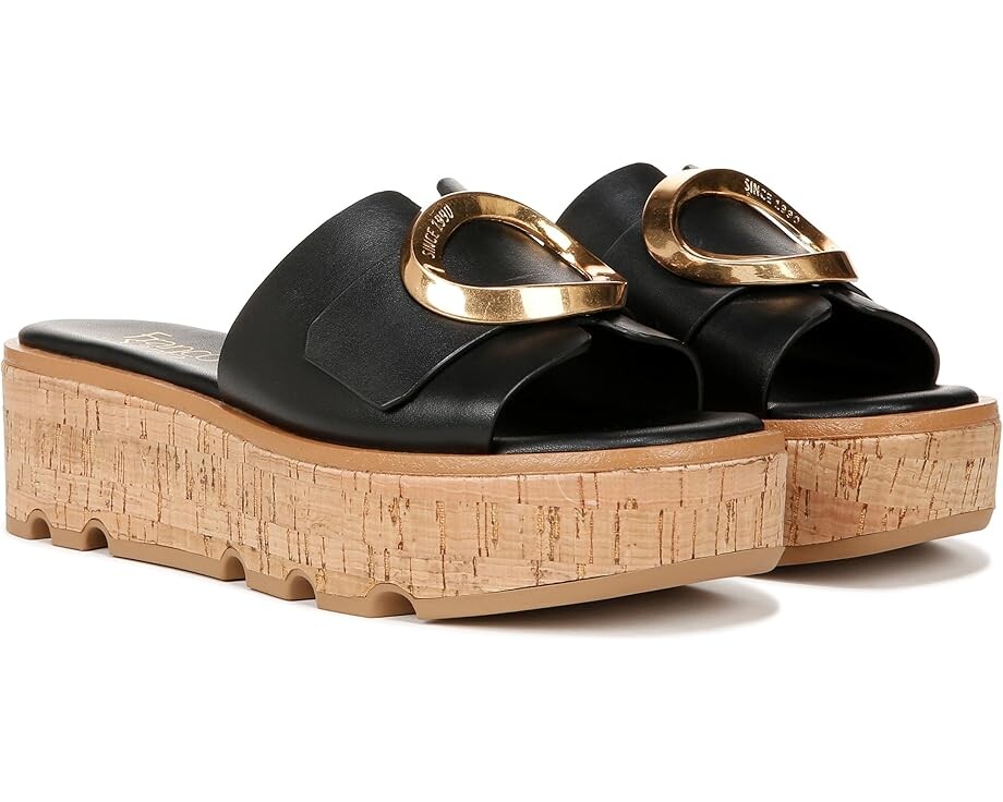 

Туфли Franco Sarto Hoda Cork Platform Slide Sandals, черный