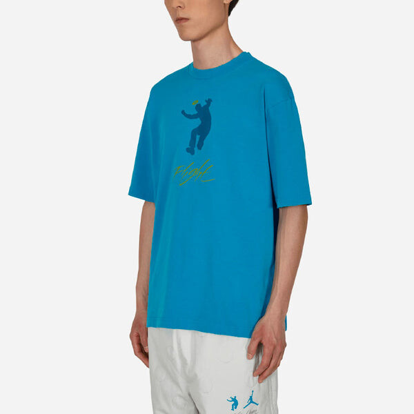 Футболка Air Jordan x Union Crossover Solid Color Alphabet Pattern Cartoon Printing Round Neck Short Sleeve US Edition Blue, синий — фото 4