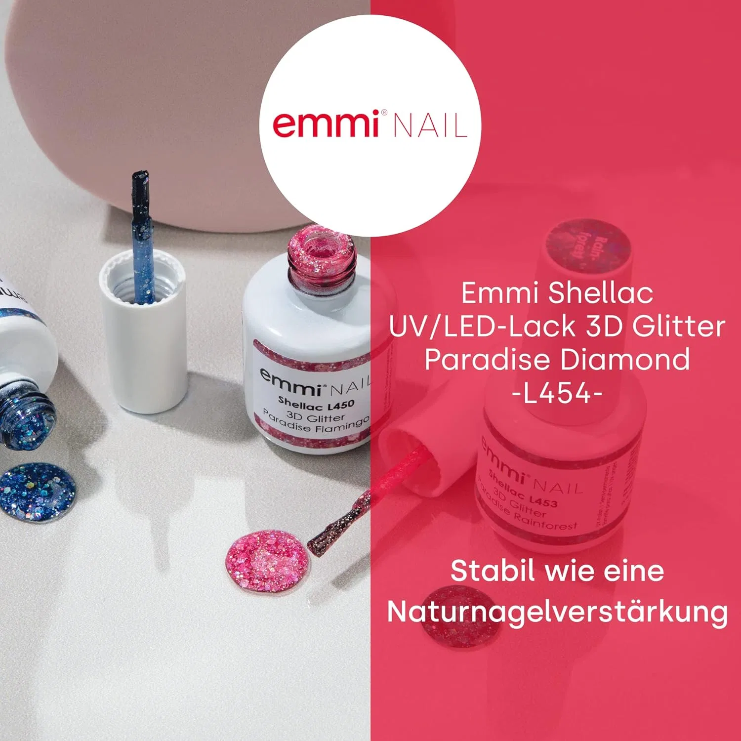 Глиттерный УФ/LED лак для ногтей «Paradise Diamond» от Emmi Nail, 15 мл Emmi Nail, Diamond — фото 2