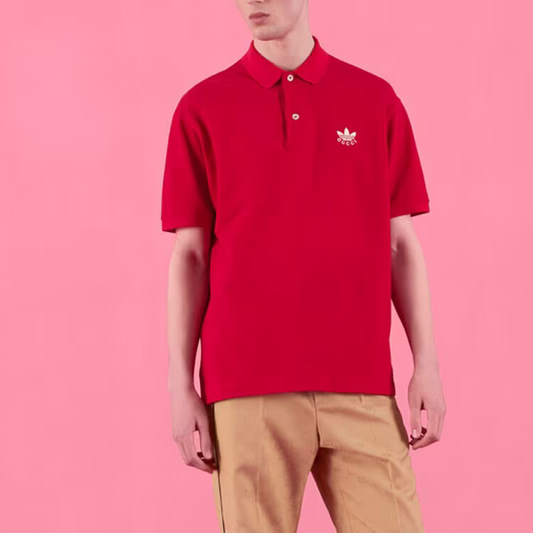 Рубашка поло Adidas Originals X ADIDAS унисекс красная Gucci, красный — фото 4