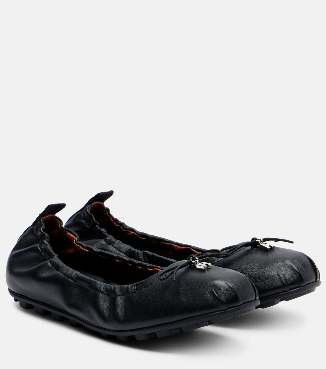 Олимпия кожаные балетки Hogan, черный