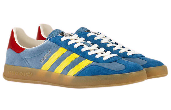 Кроссовки adidas x gazelle 'light blue suede' Gucci, голубой — фото 2