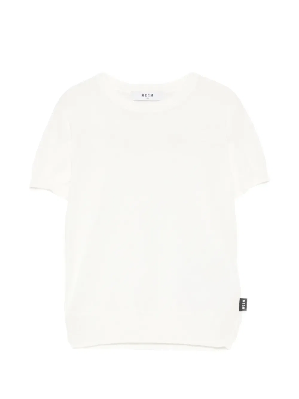 Футболка с логотипом-биркой Msgm Kids, белый