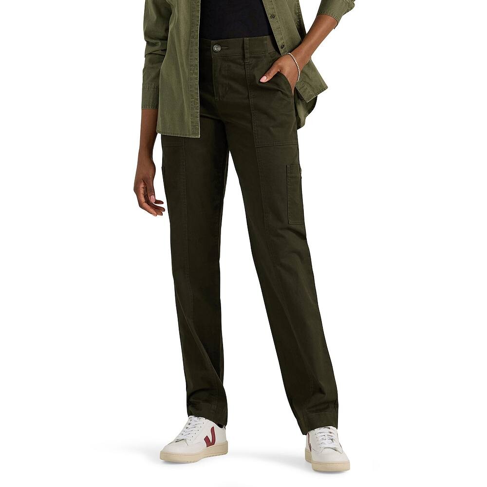 

Женские брюки Lee Ultra Lux Comfort с универсальными прямыми брюками Flex-To-Go, цвет Dark Olive Night
