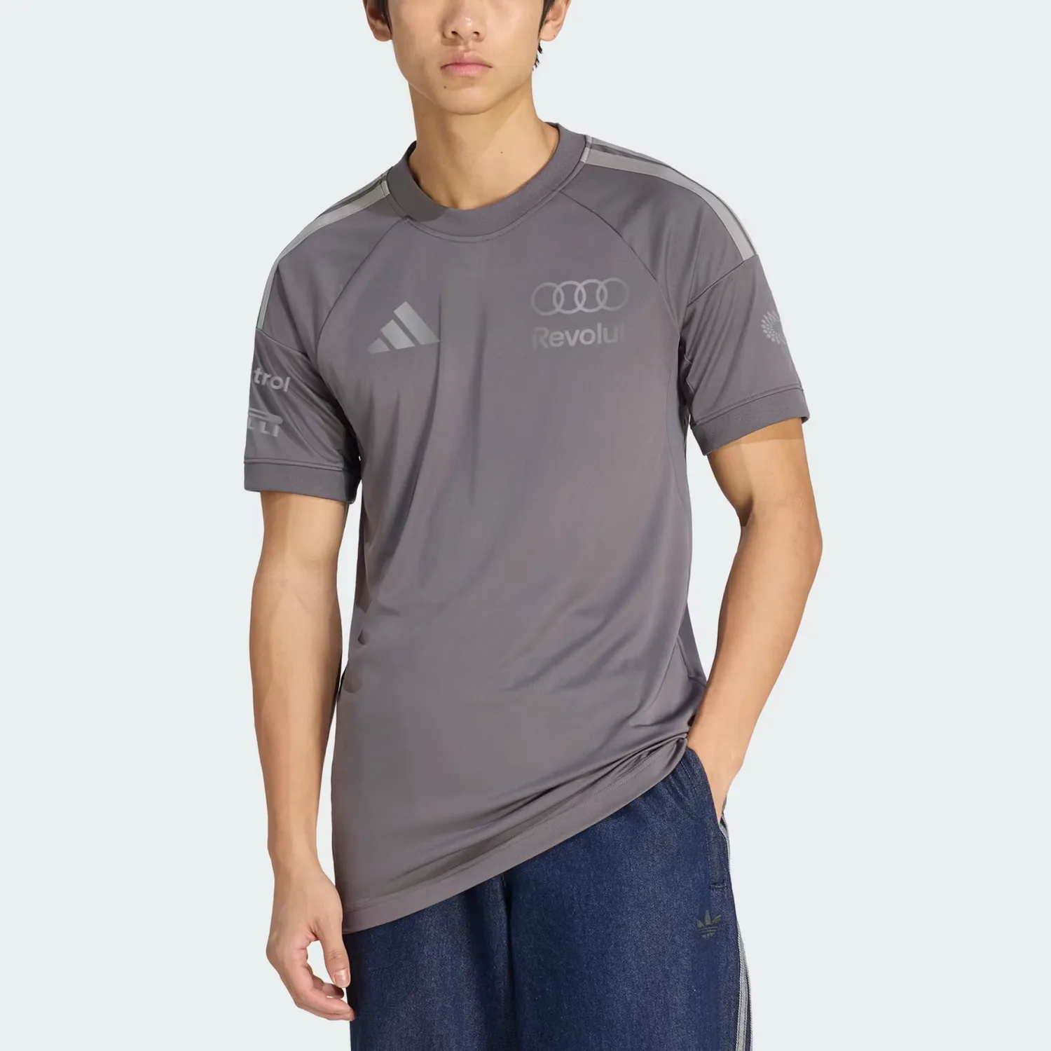 Футболка Audi Team Formula One Adidas, Gray Stratum/Iron Metallic — фото 3