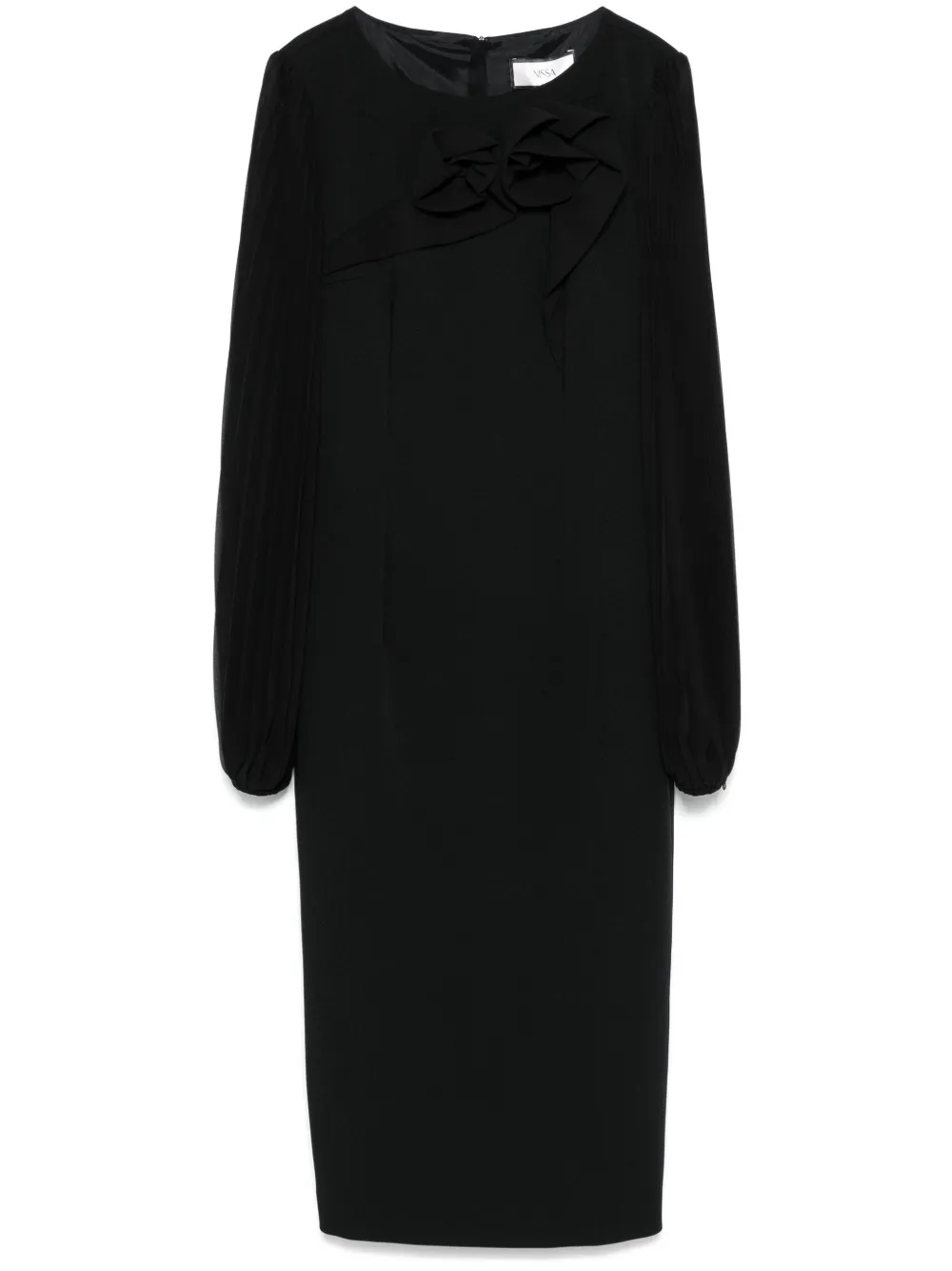 

Платье миди с цветочной аппликацией Nissa, черный