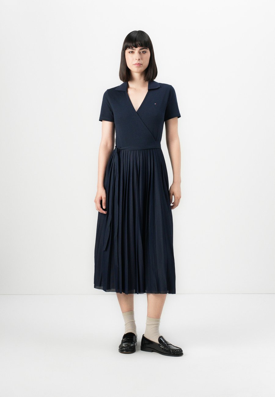 

Платье Tommy Hilfiger PLEATED WRAP DRESS, Dark Night Navy/Dark Blue