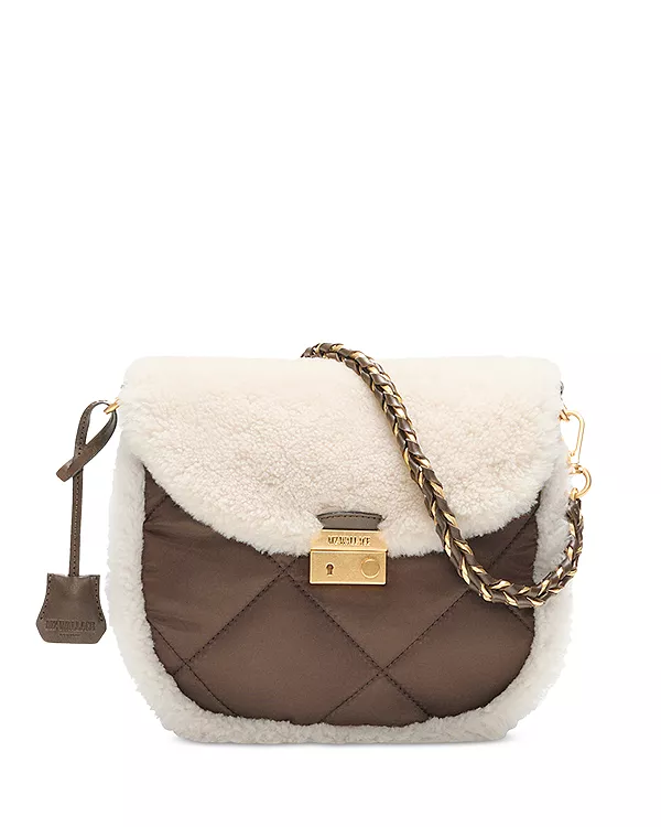 

Маленькая сумка через плечо Crosby Lock с отделкой из овчины. Mz Wallace, коричневый
