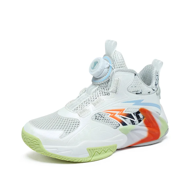 Детские баскетбольные кроссовки mid top BIG WASP, White/Twilight Blue[Breathable Mesh] — фото 3