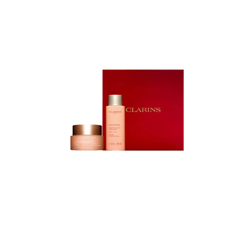 CLARINS Набор для ухода за кожей Goddess Stretch Shiny с эффектом лифтинга и увлажнения 50мл+50мл, Firming Day Cream 50ml+Tightening Stretch Serums Water (Spring Water) 50ml+Exclusive Box