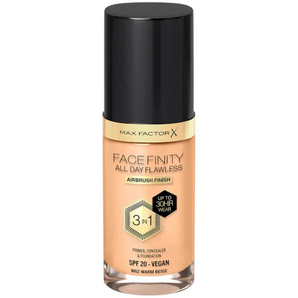 

Facefinity безупречный веганский тональный крем 3 в 1 на весь день Max Factor, 30 мл., цвет w62 - warm beige