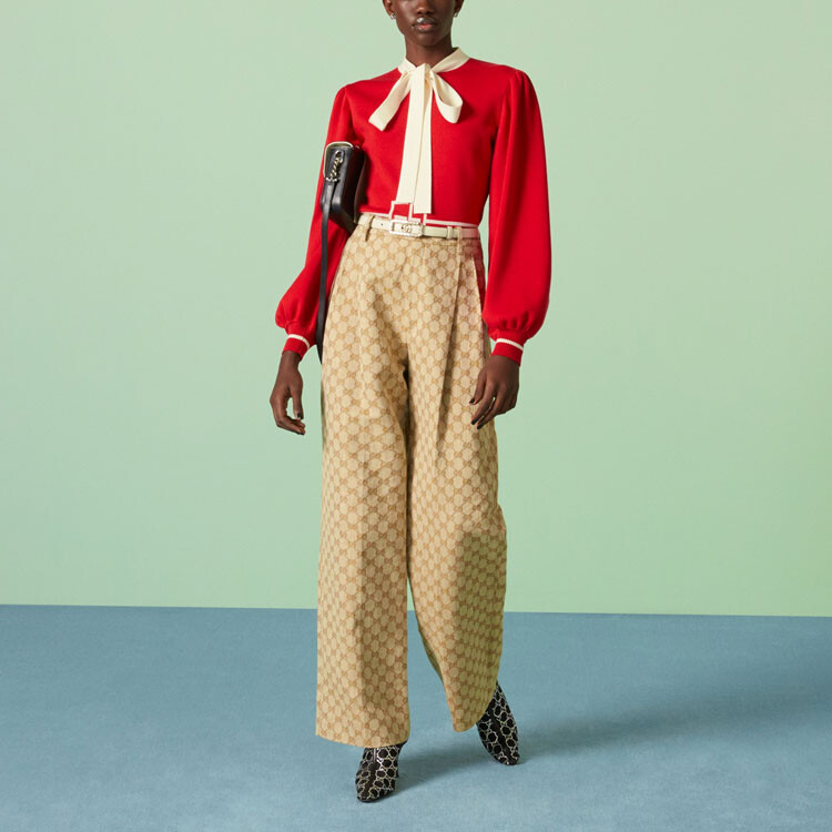 Блузка женская Gucci, элегантный дизайн, красный — фото 2