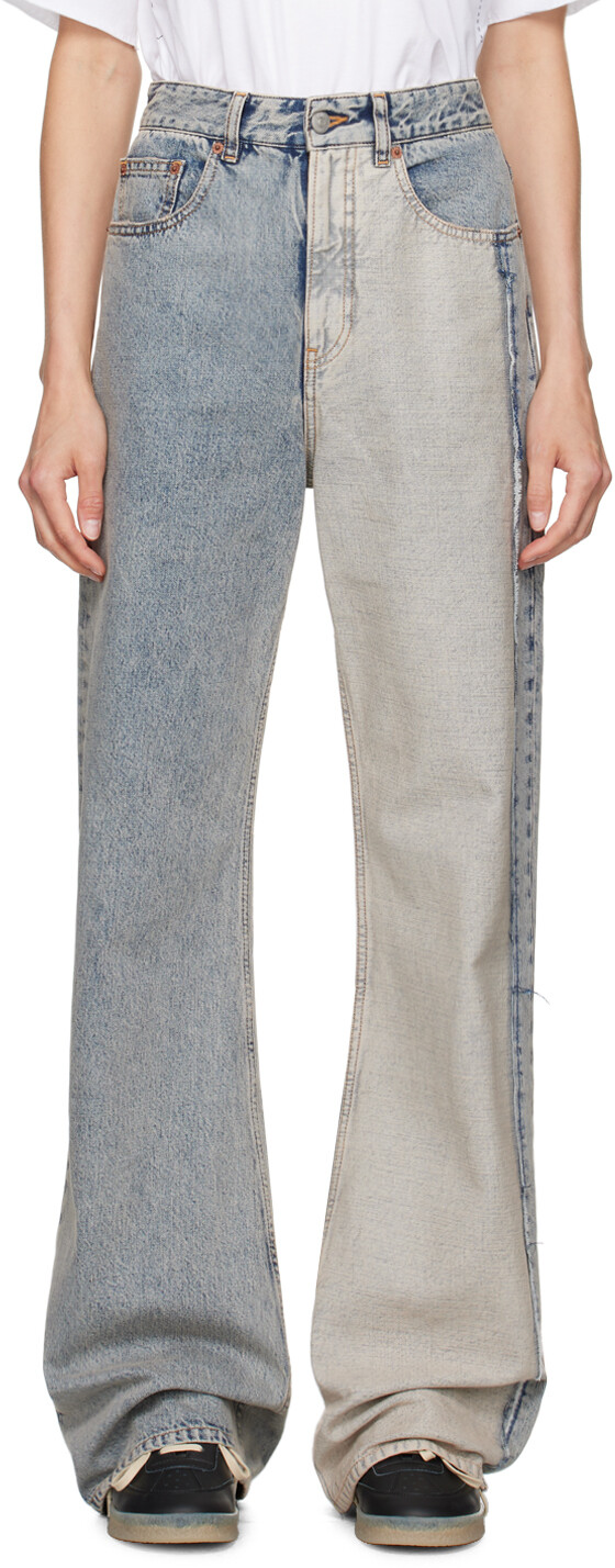 

Синие джинсы с пятью карманами MM6 Maison Margiela, светло-голубой