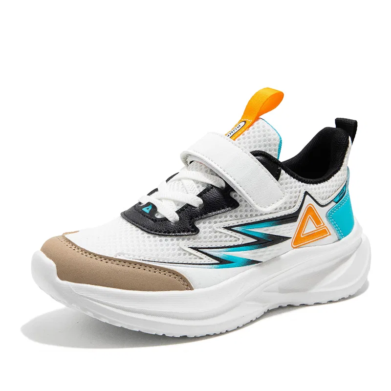 Кроссовки беговые кожзам PEAK Brown/White